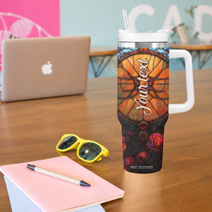 Dragonfly Carnelian Crystal Mosaic Tumbler With Handle Personalized TS04 Print Your Wear