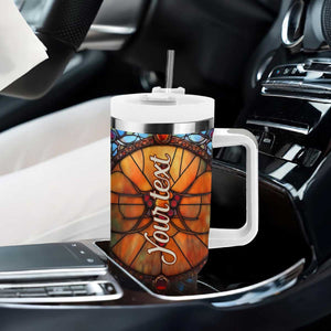 Dragonfly Carnelian Crystal Mosaic Tumbler With Handle Personalized TS04 Print Your Wear