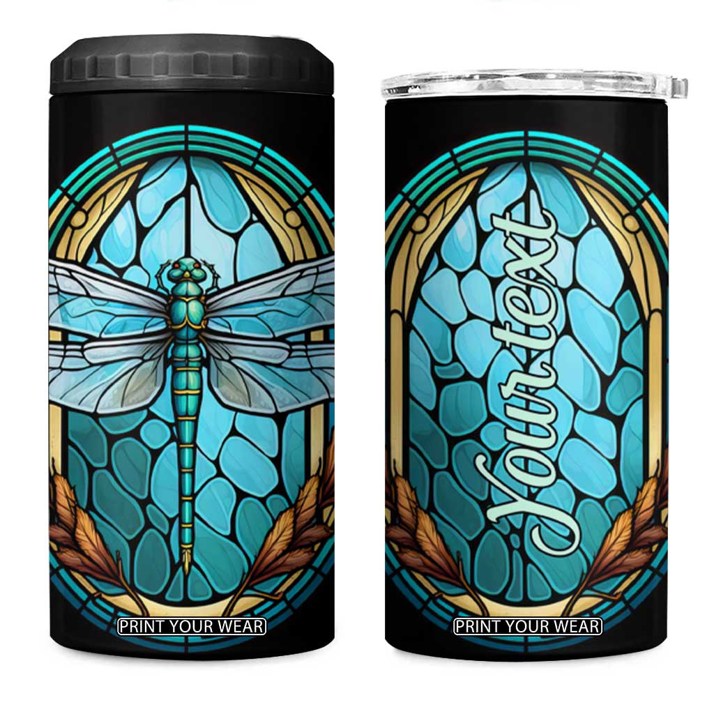 Dragonfly Aquamarine Crystal Mosaic 4 in 1 Can Cooler Tumbler Personalized TS04 One Size: 16 oz Multicolor Print Your Wear