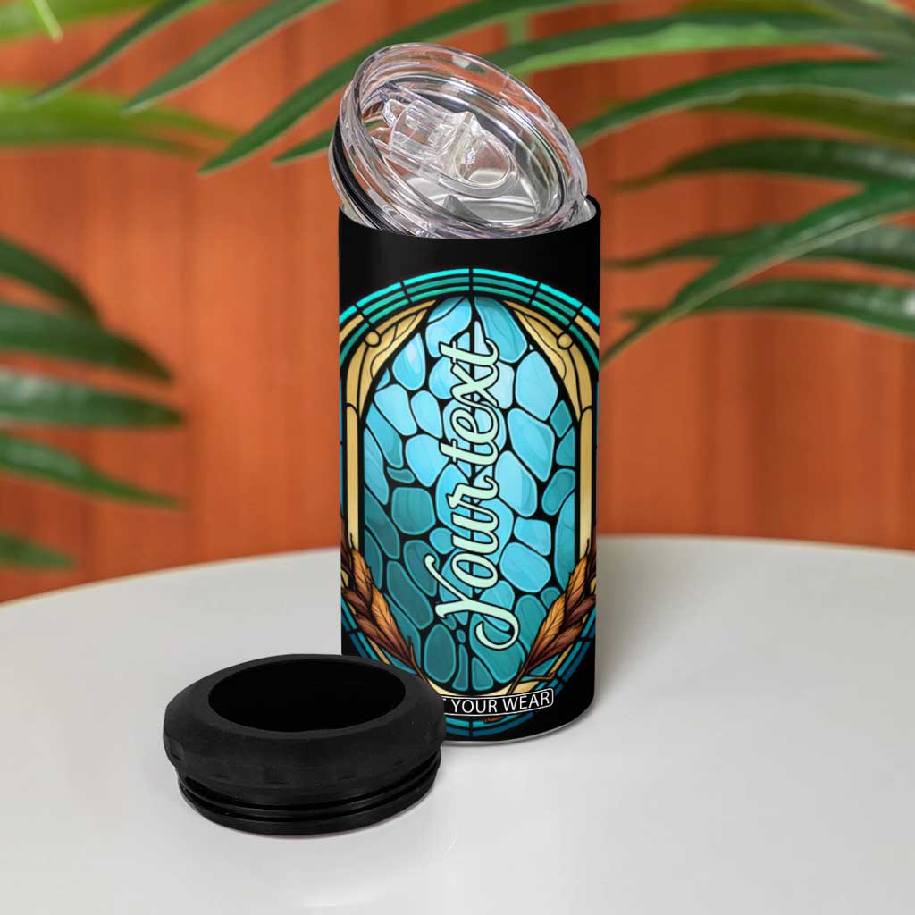 Dragonfly Aquamarine Crystal Mosaic 4 in 1 Can Cooler Tumbler Personalized TS04 Print Your Wear