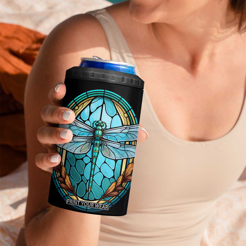 Dragonfly Aquamarine Crystal Mosaic 4 in 1 Can Cooler Tumbler Personalized TS04 Print Your Wear