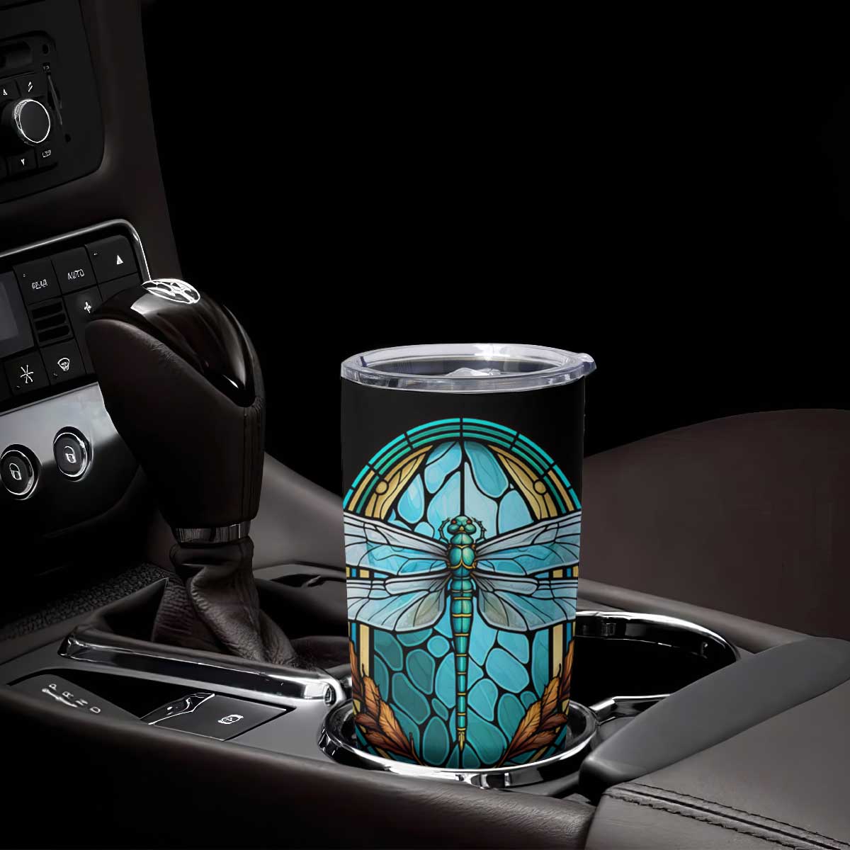 Dragonfly Aquamarine Crystal Mosaic Tumbler Cup Personalized TS04 Print Your Wear