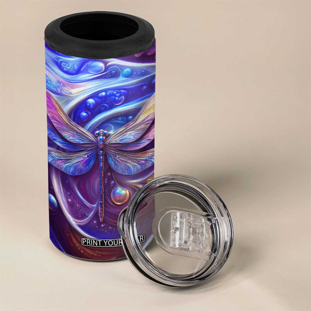Dragonfly Amethyst Crystal Mosaic 4 in 1 Can Cooler Tumbler Personalized TS04 Print Your Wear