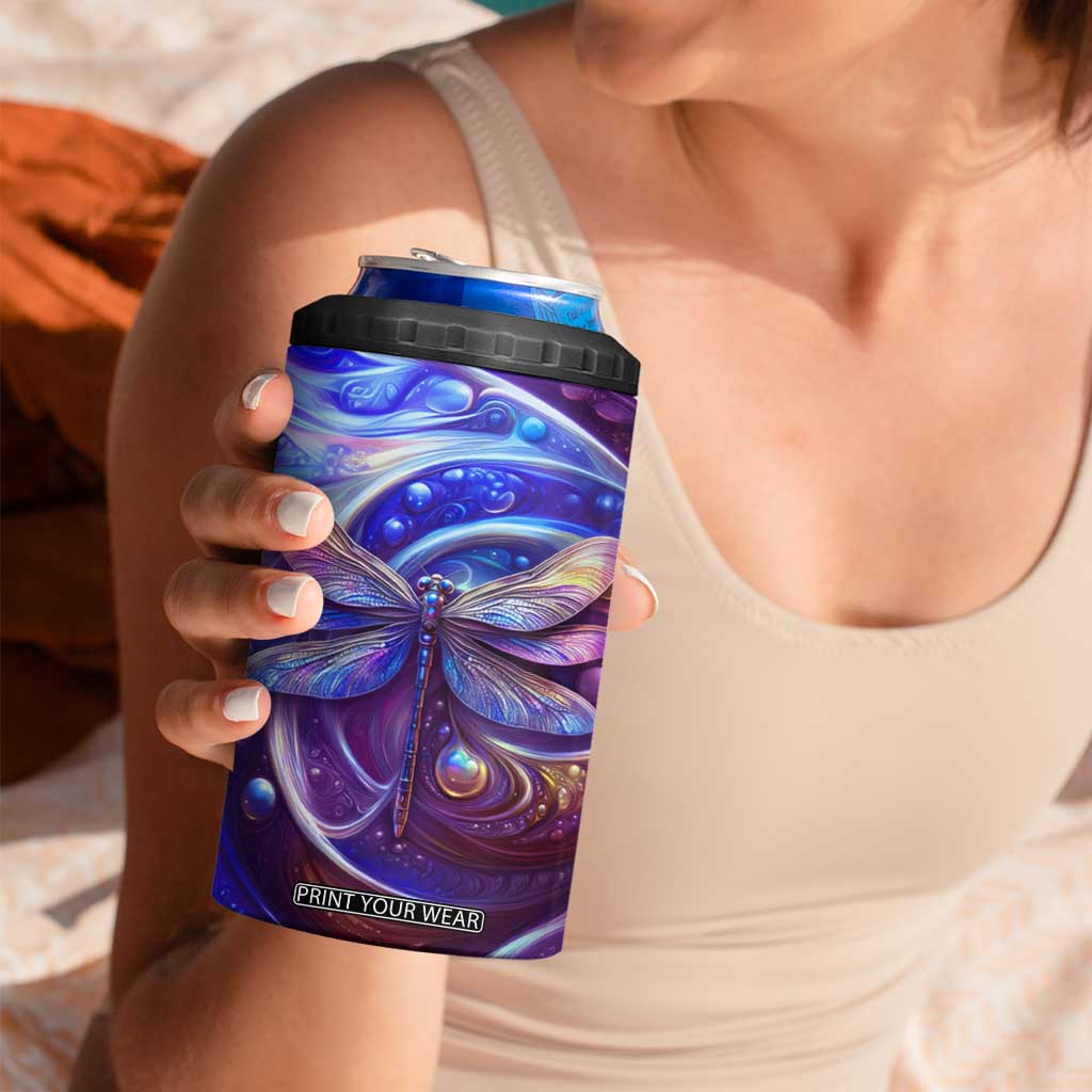 Dragonfly Amethyst Crystal Mosaic 4 in 1 Can Cooler Tumbler Personalized TS04 Print Your Wear