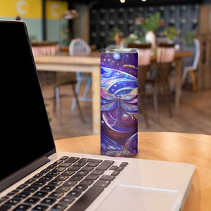 Dragonfly Amethyst Crystal Mosaic Skinny Tumbler Personalized TS04 Print Your Wear