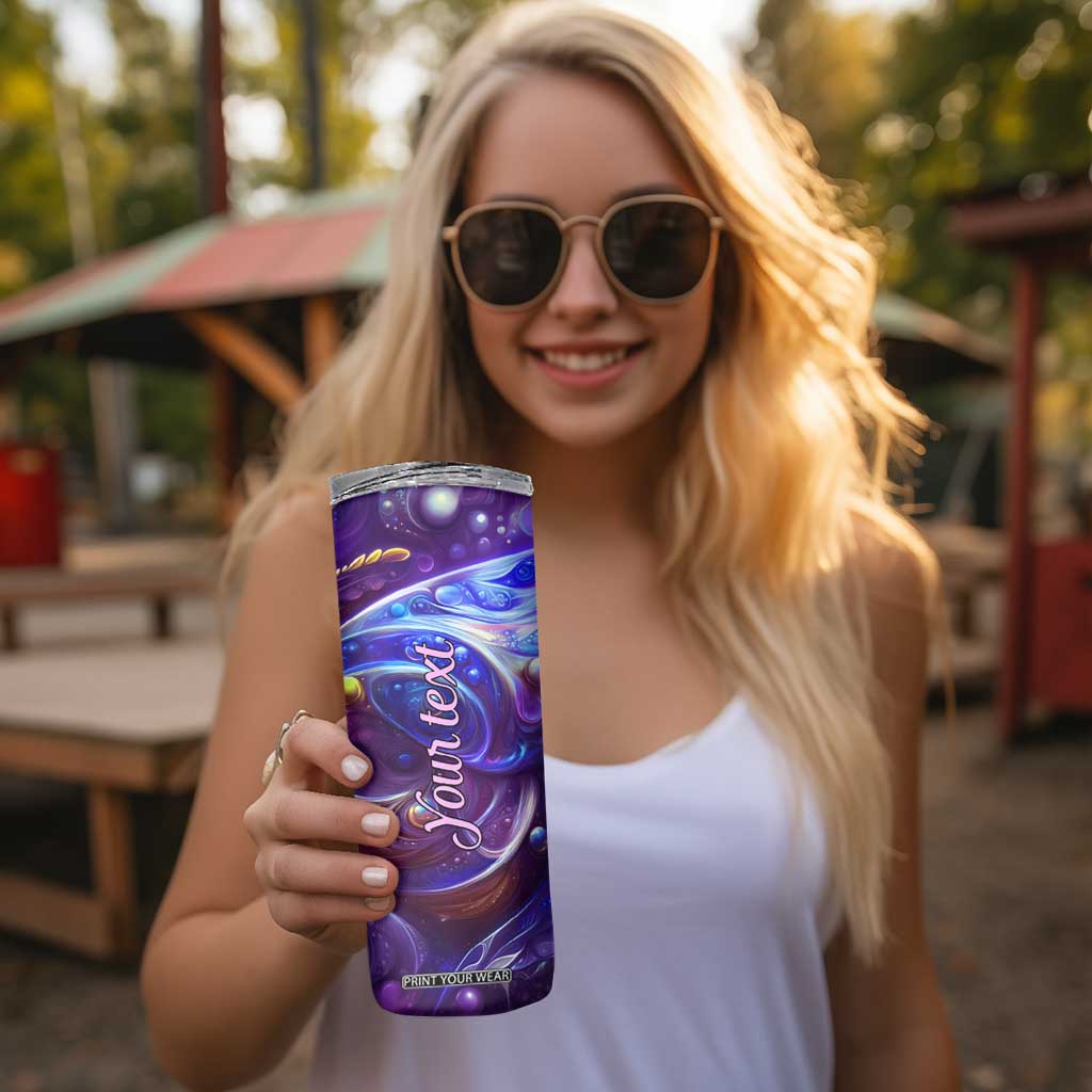 Dragonfly Amethyst Crystal Mosaic Skinny Tumbler Personalized TS04 Print Your Wear