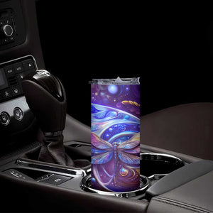 Dragonfly Amethyst Crystal Mosaic Skinny Tumbler Personalized TS04 Print Your Wear