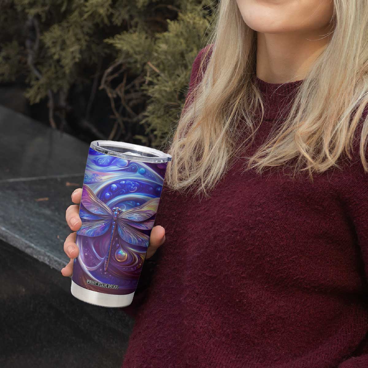 Dragonfly Amethyst Crystal Mosaic Tumbler Cup Personalized TS04 Print Your Wear