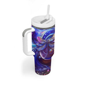 Dragonfly Amethyst Crystal Mosaic Tumbler With Handle Personalized TS04 Print Your Wear