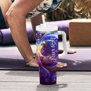 Dragonfly Amethyst Crystal Mosaic Tumbler With Handle Personalized TS04 Print Your Wear