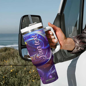 Dragonfly Amethyst Crystal Mosaic Tumbler With Handle Personalized TS04 Print Your Wear
