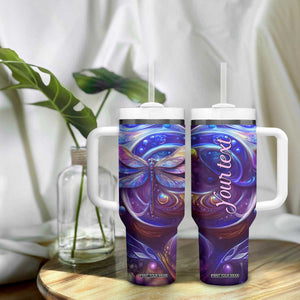 Dragonfly Amethyst Crystal Mosaic Tumbler With Handle Personalized TS04 Print Your Wear