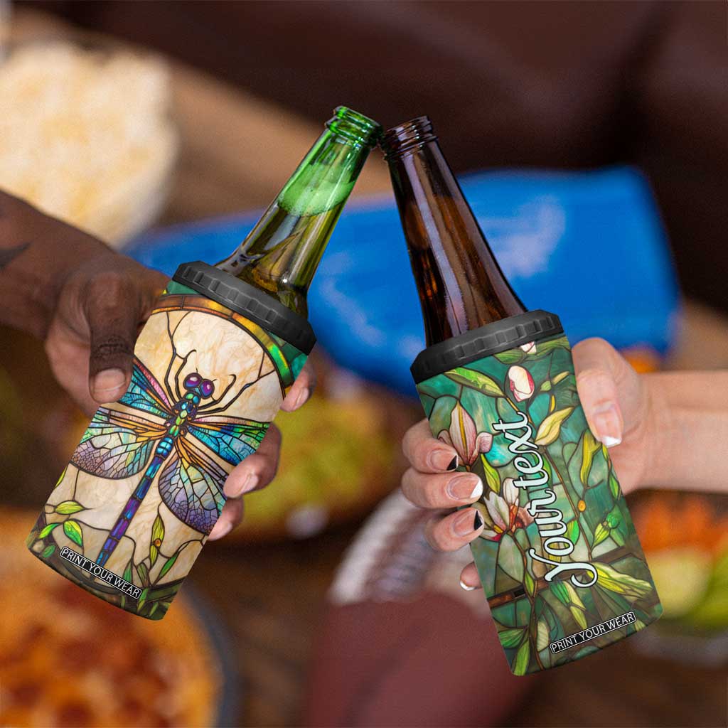 Colorful Dragonfly Crystal Mosaic 4 in 1 Can Cooler Tumbler Personalized TS04 Print Your Wear