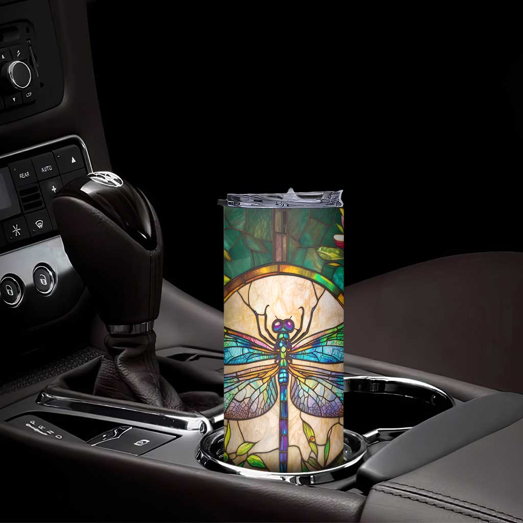 Colorful Dragonfly Crystal Mosaic Skinny Tumbler Personalized TS04 Print Your Wear