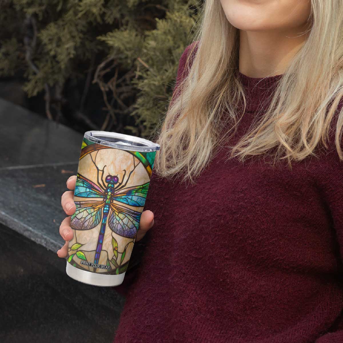 Colorful Dragonfly Crystal Mosaic Tumbler Cup Personalized TS04 Print Your Wear