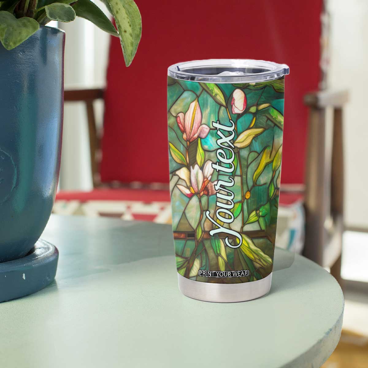 Colorful Dragonfly Crystal Mosaic Tumbler Cup Personalized TS04 Print Your Wear