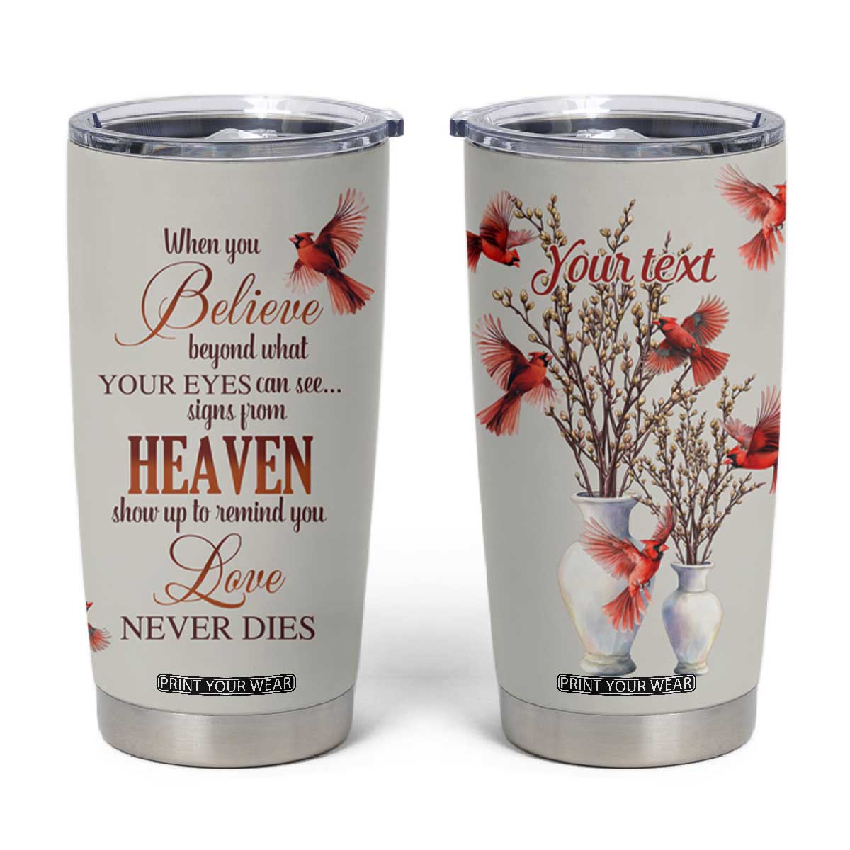 Cardinal Bird In Heaven Tumbler Cup Personalized TS04 Multicolor Print Your Wear