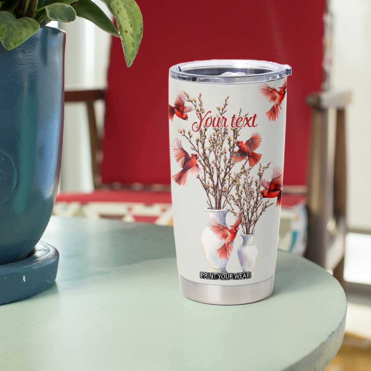 Cardinal Bird In Heaven Tumbler Cup Personalized TS04 Print Your Wear