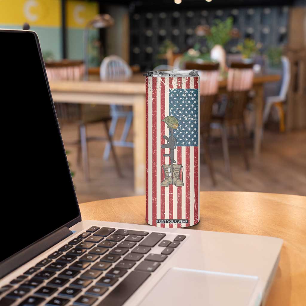 Veteran Army Boot Skinny Tumbler Personalized TS04 Print Your Wear
