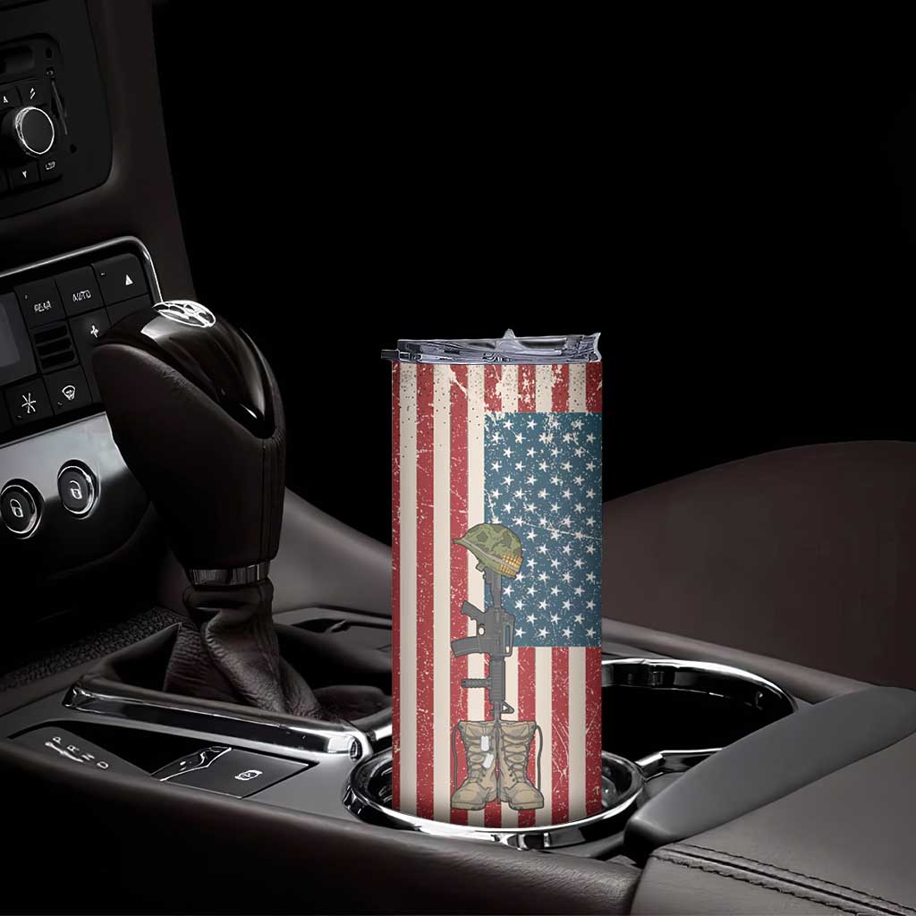 Veteran Army Boot Skinny Tumbler Personalized TS04 Print Your Wear
