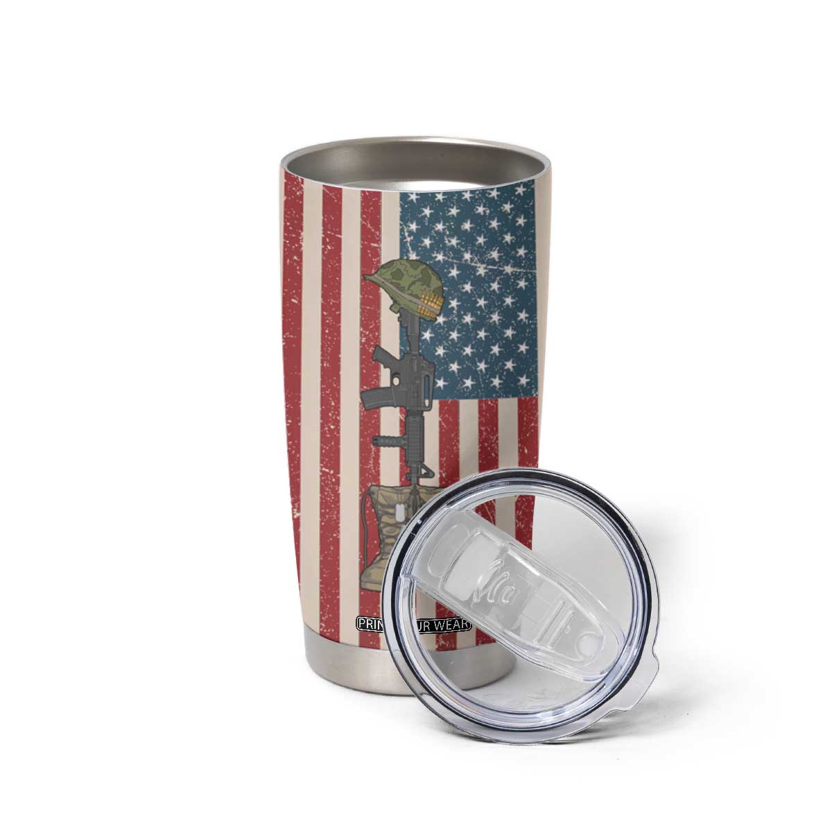 Veteran Army Boot Tumbler Cup Personalized TS04 Print Your Wear