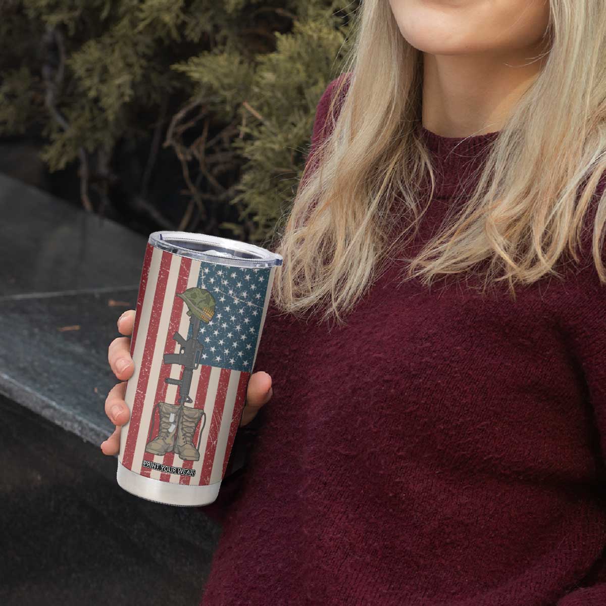Veteran Army Boot Tumbler Cup Personalized TS04 Print Your Wear