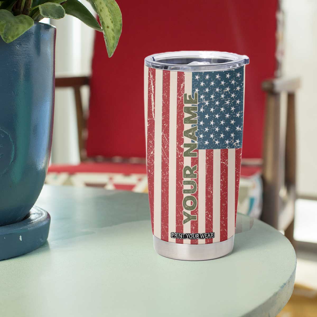 Veteran Army Boot Tumbler Cup Personalized TS04 Print Your Wear