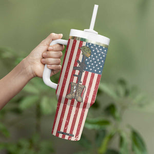 Veteran Army Boot Tumbler With Handle Personalized TS04 Print Your Wear