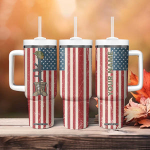Veteran Army Boot Tumbler With Handle Personalized TS04 Print Your Wear