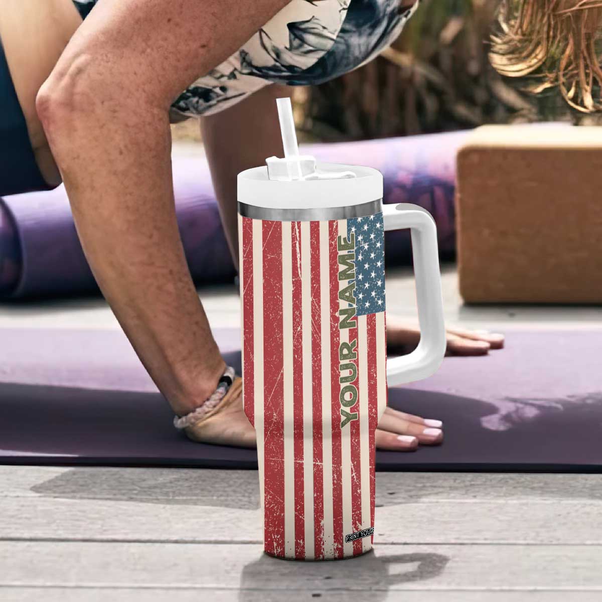 Veteran Army Boot Tumbler With Handle Personalized TS04 Print Your Wear