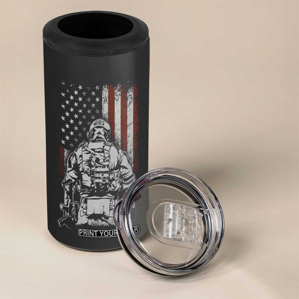 Veteran Proud 4 in 1 Can Cooler Tumbler Personalized TS04 Print Your Wear