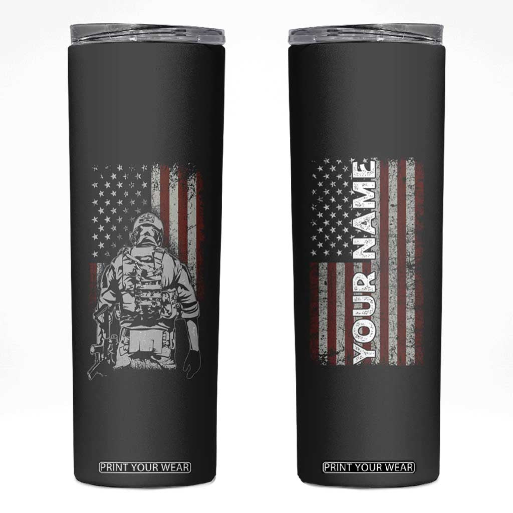 Veteran Proud Skinny Tumbler Personalized TS04 Multicolor Print Your Wear