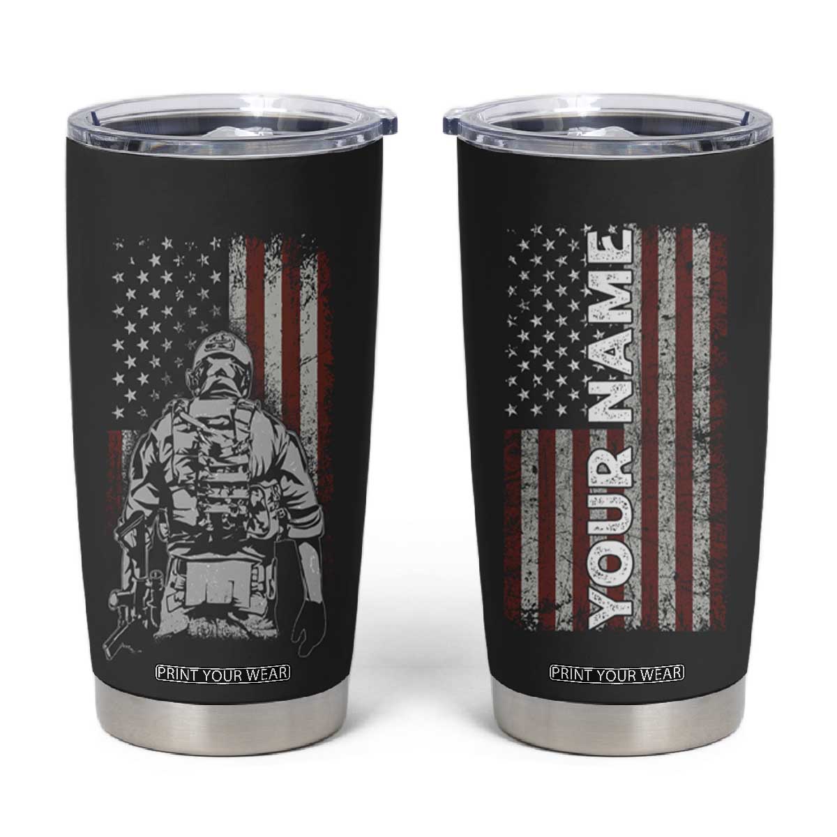 Veteran Proud Tumbler Cup Personalized TS04 Multicolor Print Your Wear