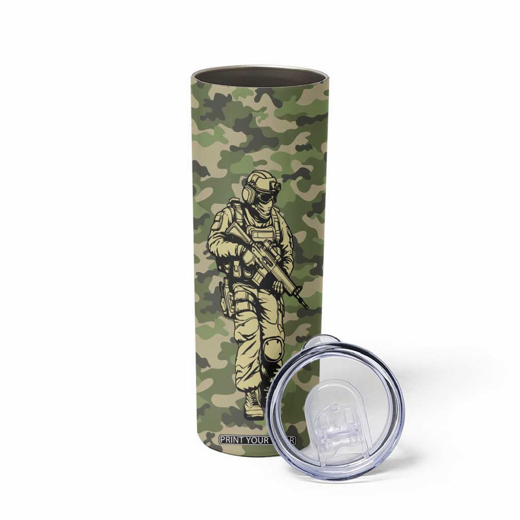 Veteran Camouflage Skinny Tumbler Personalized TS04 Print Your Wear