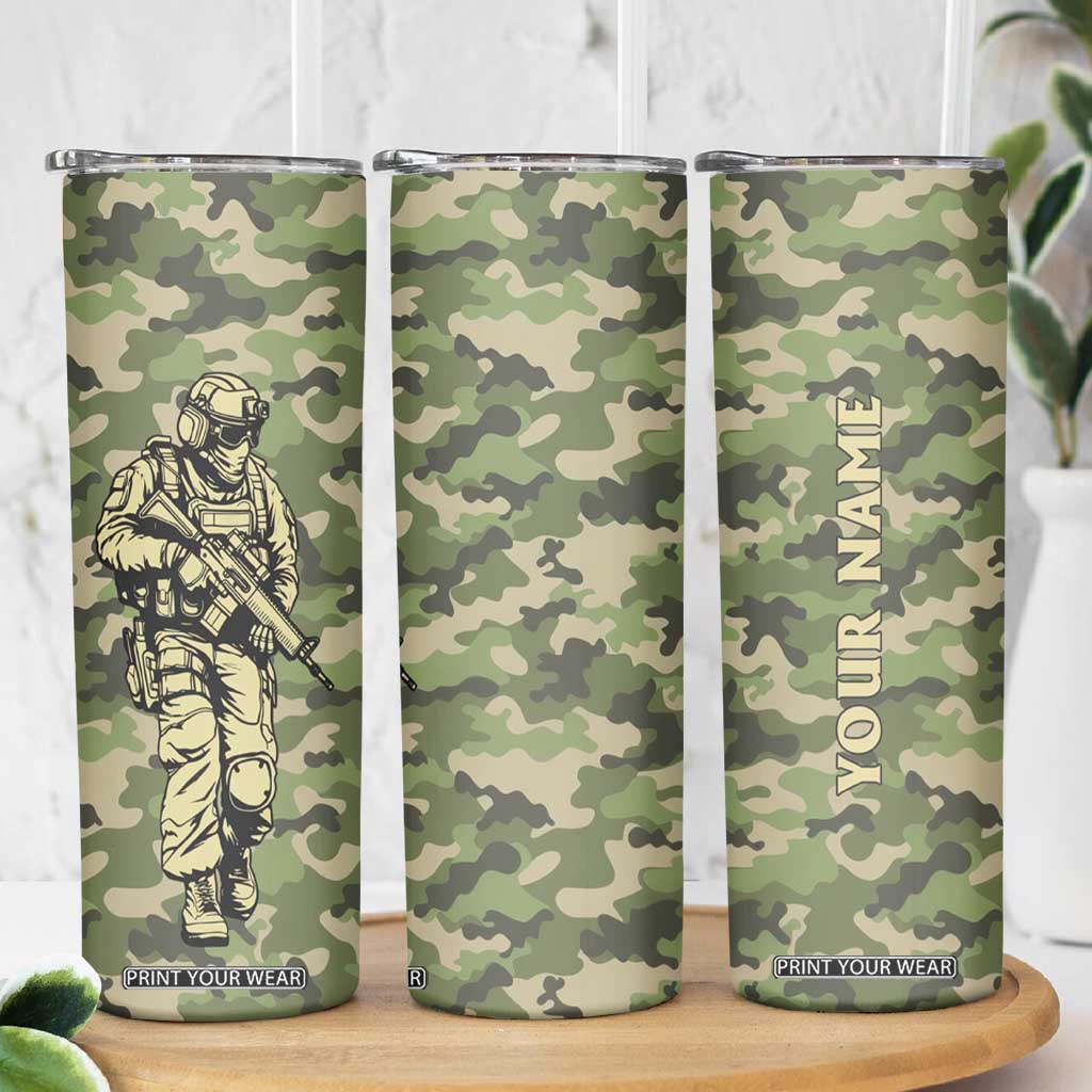 Veteran Camouflage Skinny Tumbler Personalized TS04 Print Your Wear