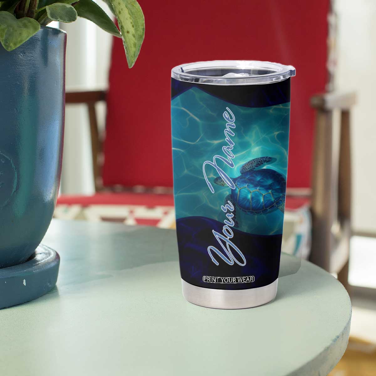 Sea Turtle Tumbler Cup Personalized TS04 Print Your Wear