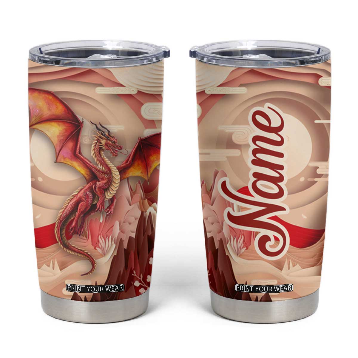 Dragon Quiling Paper Tumbler Cup Personalized TS04 Multicolor Print Your Wear