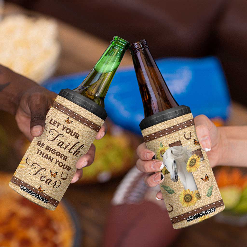 Horse Let Your Faith Be Bigger Than Your Fear 4 in 1 Can Cooler Tumbler Personalized TS04 Print Your Wear