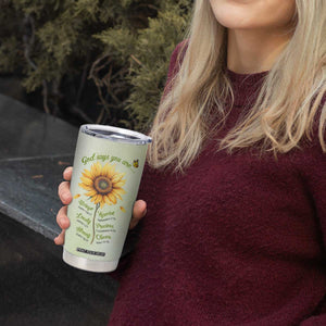 Over Fear Sunflower Tumbler Cup Personalized TS04 Print Your Wear