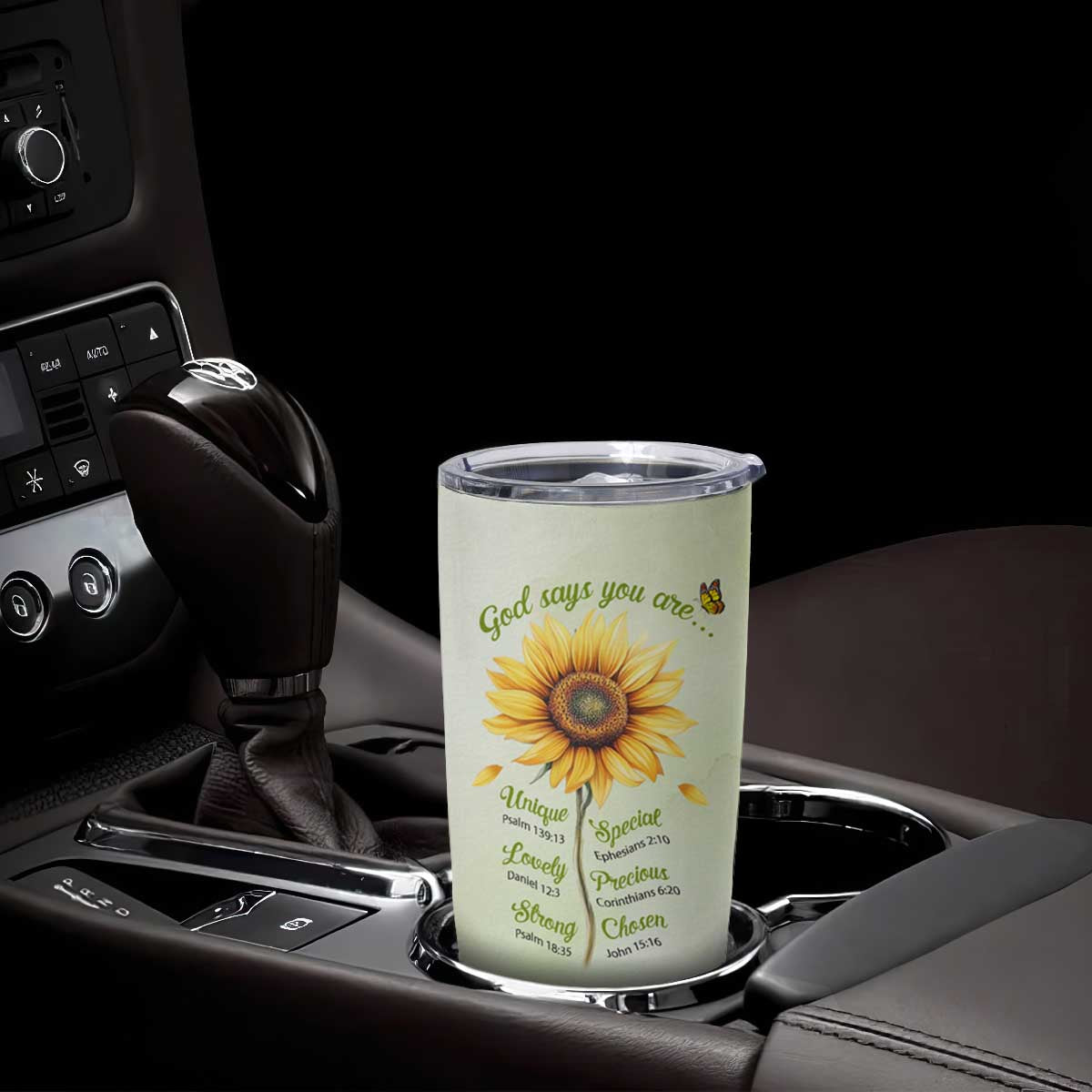 Over Fear Sunflower Tumbler Cup Personalized TS04 Print Your Wear