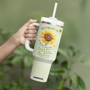 Over Fear Sunflower Tumbler With Handle Personalized TS04 Print Your Wear