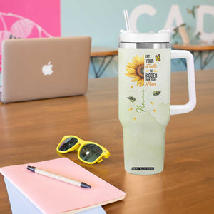 Over Fear Sunflower Tumbler With Handle Personalized TS04 Print Your Wear