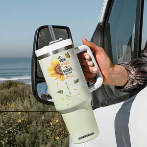 Over Fear Sunflower Tumbler With Handle Personalized TS04 Print Your Wear