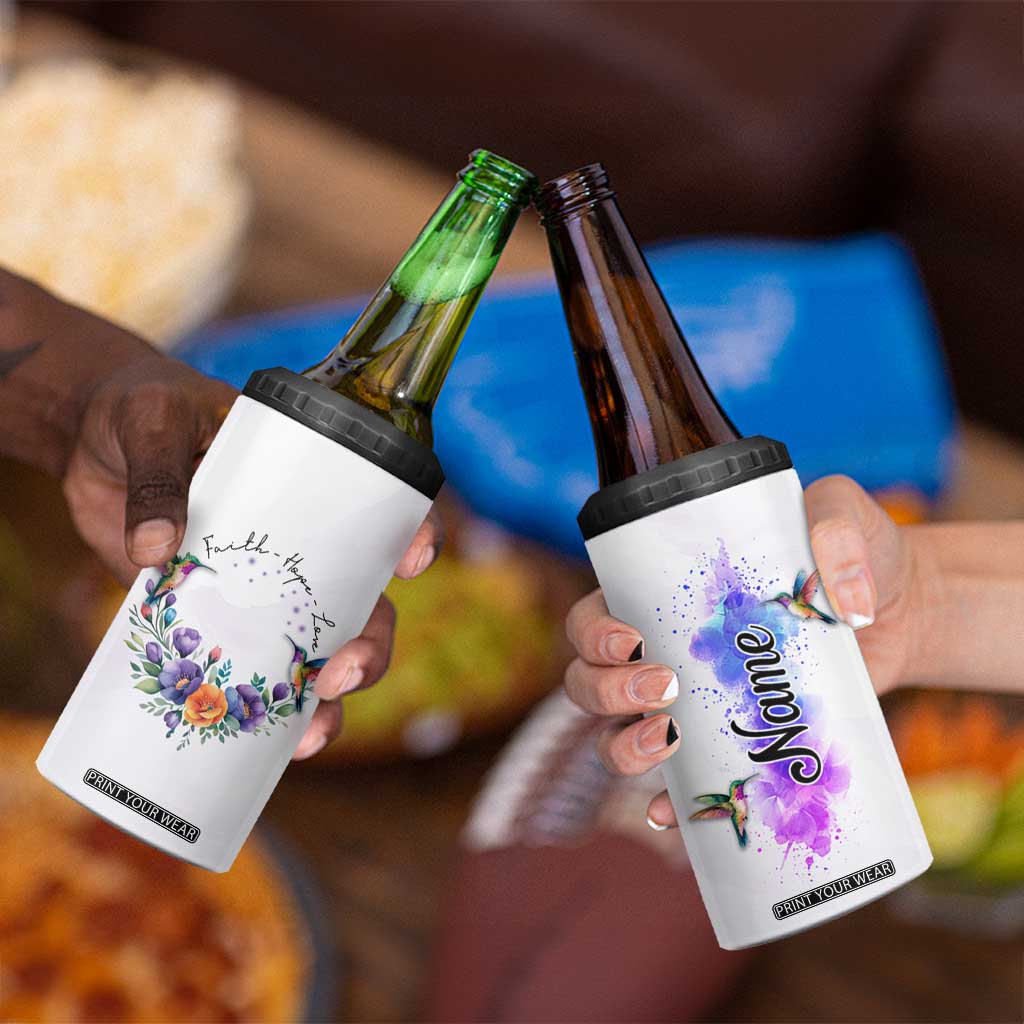 Faith Hope Love Hummingbird 4 in 1 Can Cooler Tumbler Personalized TS04 Print Your Wear