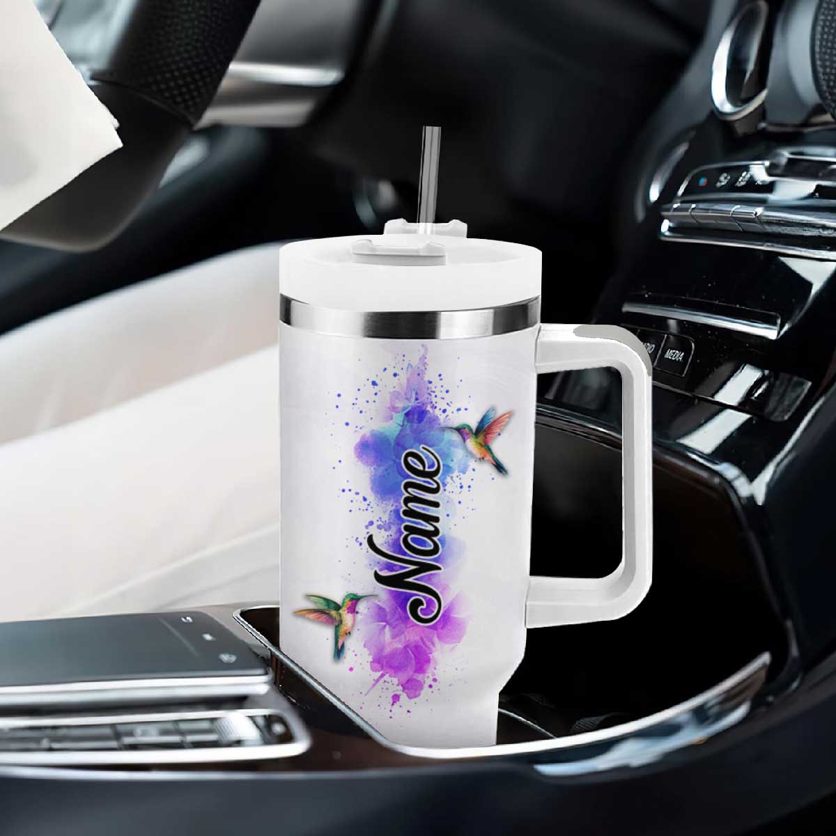 Faith Hope Love Hummingbird Tumbler With Handle Personalized TS04 Print Your Wear