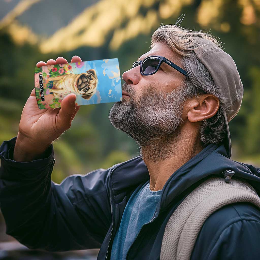 Retro Pug 4 in 1 Can Cooler Tumbler Personalized TS04 Print Your Wear