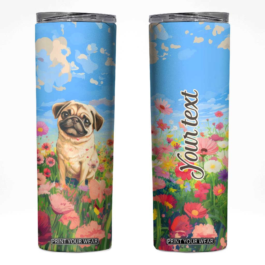 Retro Pug Skinny Tumbler Personalized TS04 Multicolor Print Your Wear