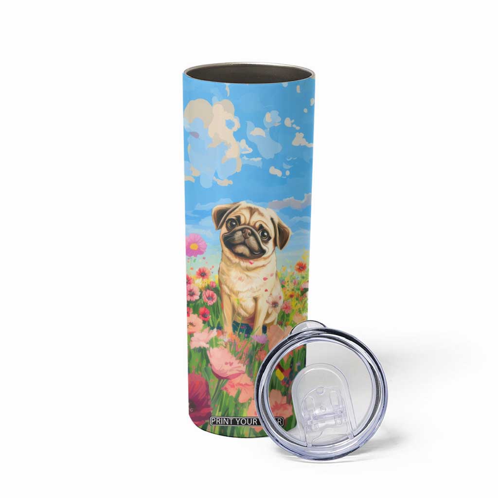 Retro Pug Skinny Tumbler Personalized TS04 Print Your Wear