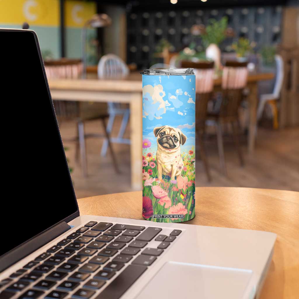 Retro Pug Skinny Tumbler Personalized TS04 Print Your Wear