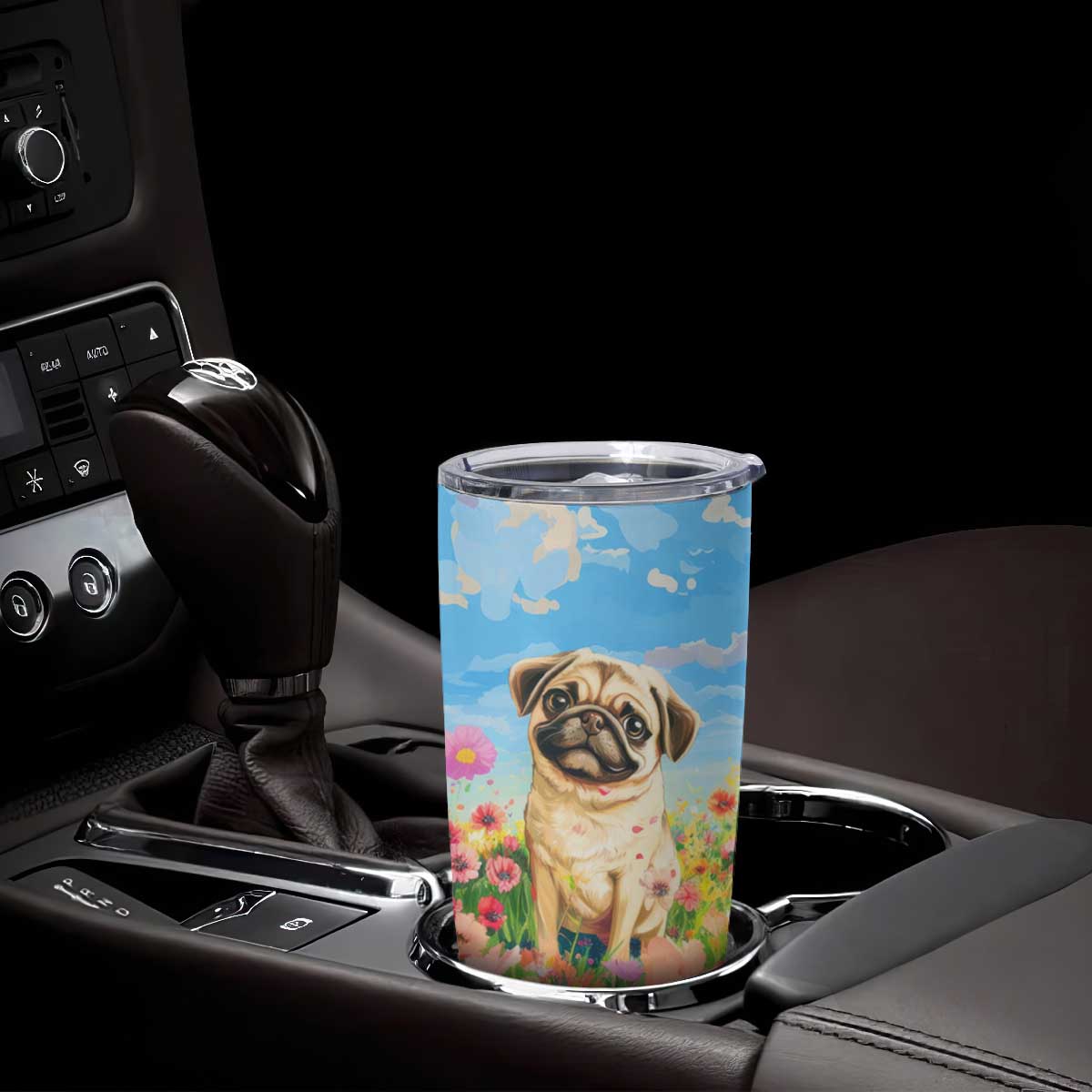 Retro Pug Tumbler Cup Personalized TS04 Print Your Wear